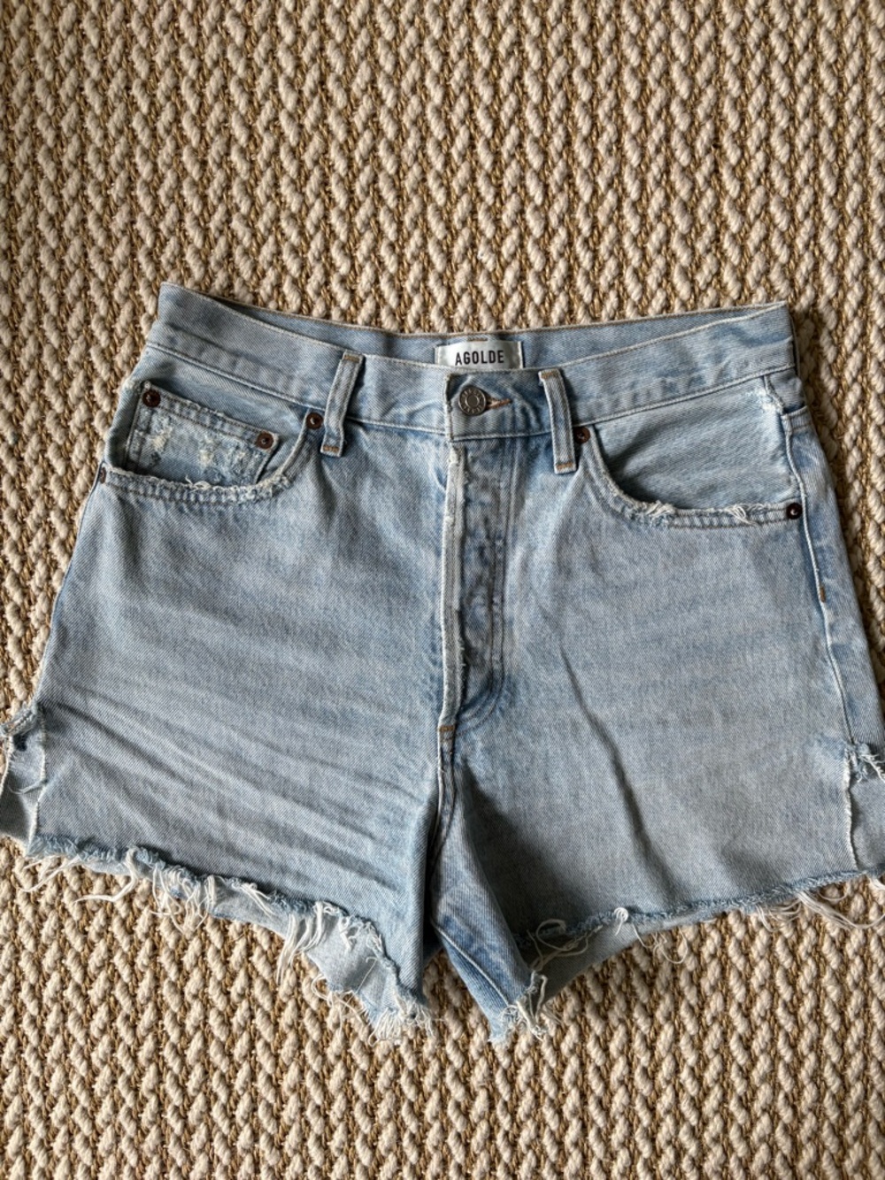 AGOLDE Women's Light Blue Denim Shorts ‘Dee’ size 27